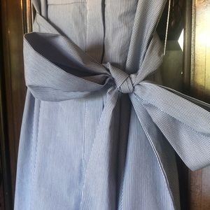 Who What Wear Blue & White Striped Shirt Dress